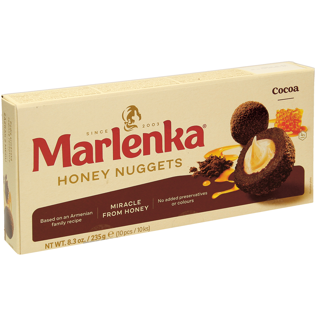 Kakaohoudende gebakballen "Marlenka" met 15% roomvulling