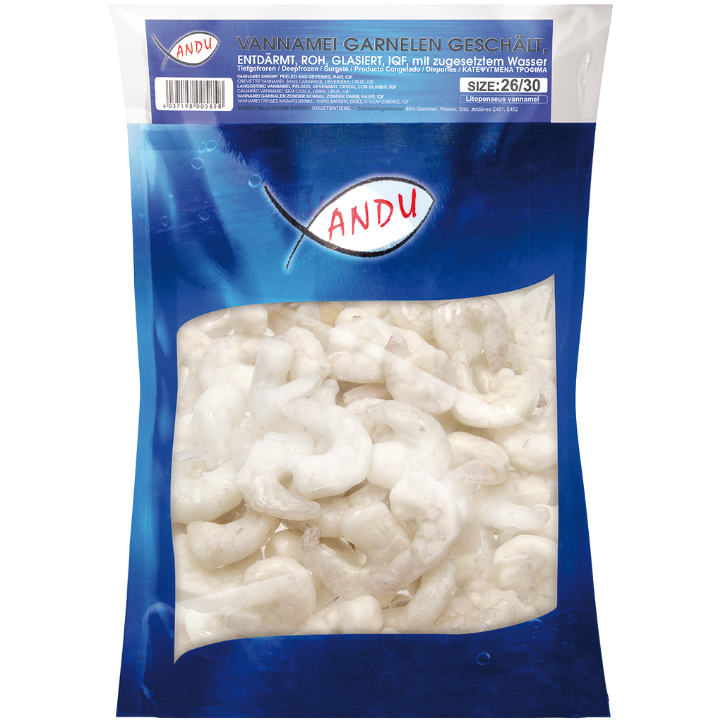 Vannamei garnalen (Litopenaeus vannamei) gepeld, ontdarmd, r