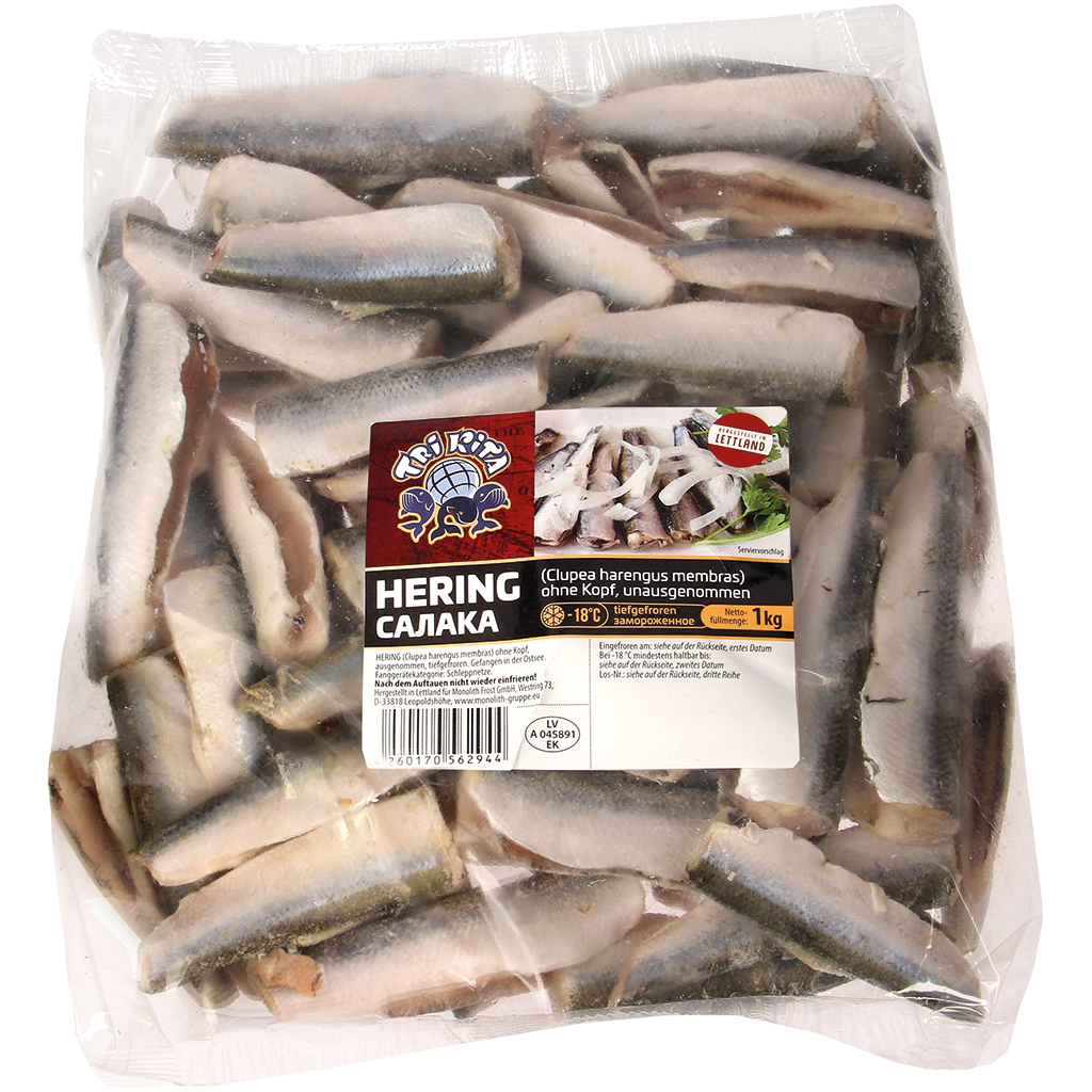 Strömling - Haring (Clupea harengus membras) zonder kop, ongekuist, diepgevroren