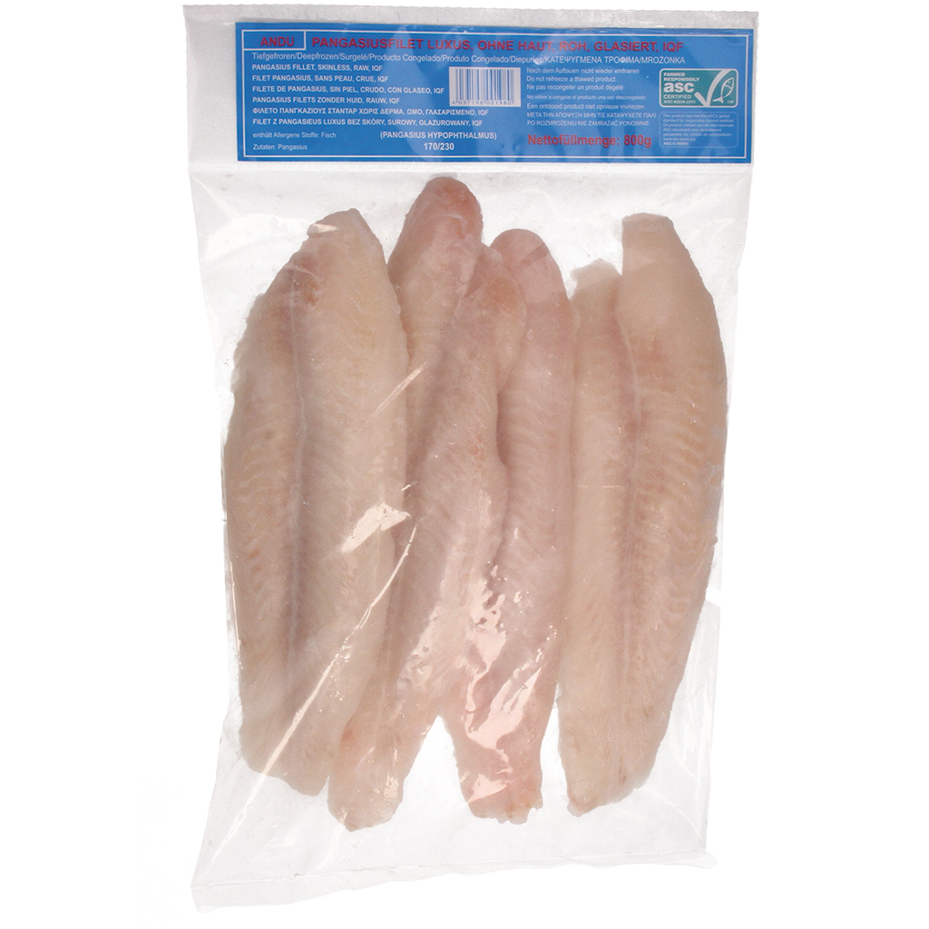 Pangasiusfilet luxe, (Pangasius spp.) zonder huid, rauw, geg