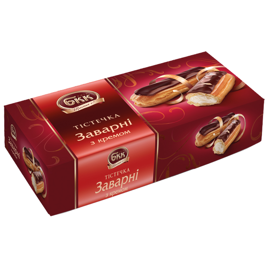 Soesjes "Eclair" met 47,7% roomvulling en cacao-glazuur