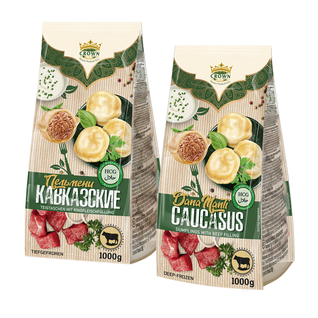Halal deegwaren "Kawkazskie" met rundvleesvulling