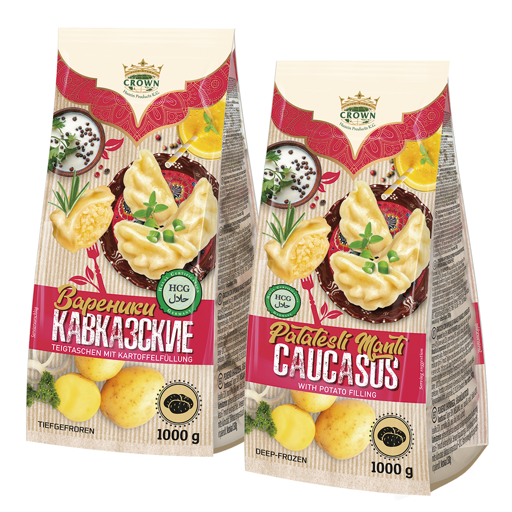 Deegwaren met aardappelfilling, diepgevroren