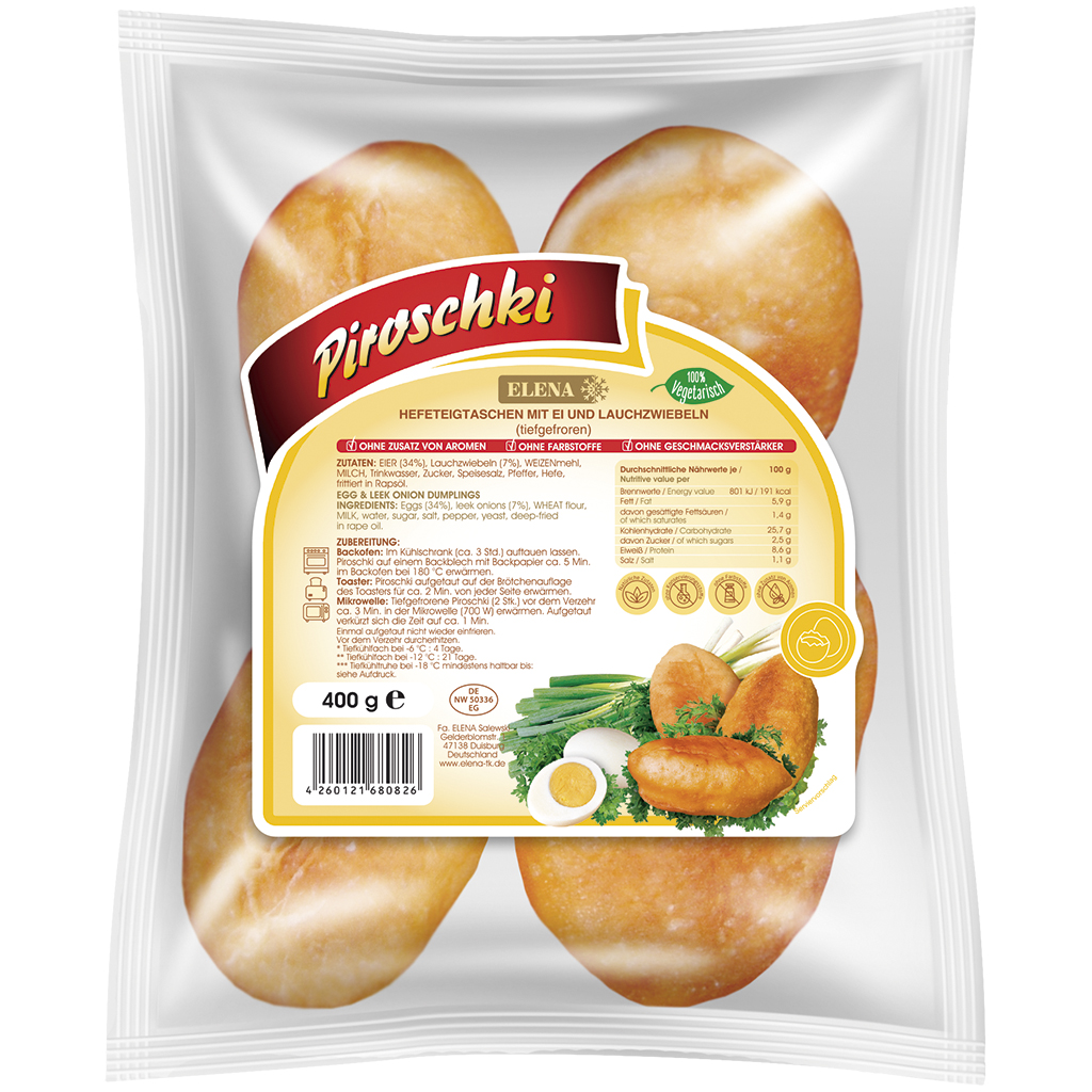 Piroshki gevuld met ei en lente-ui