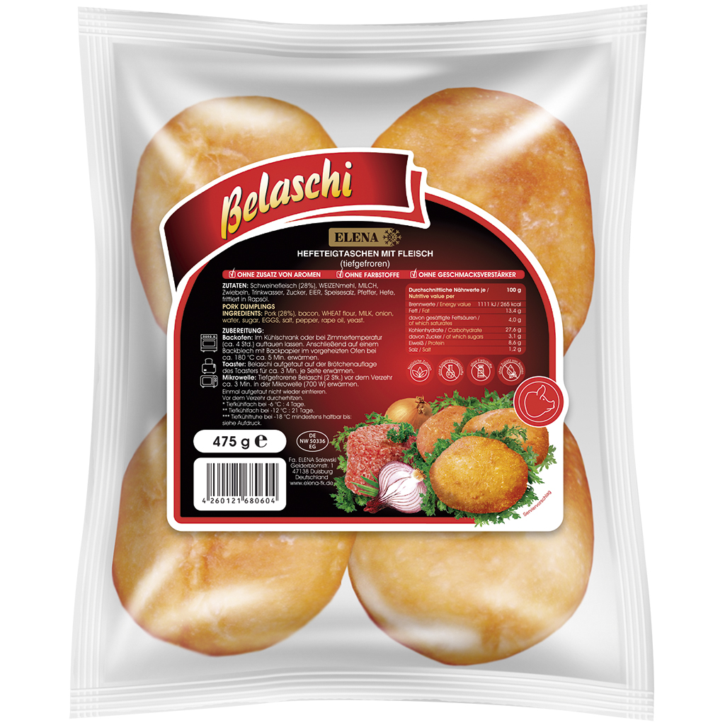 Belaschi - gebakken gistdeegzakjes gevuld met varkensvlees