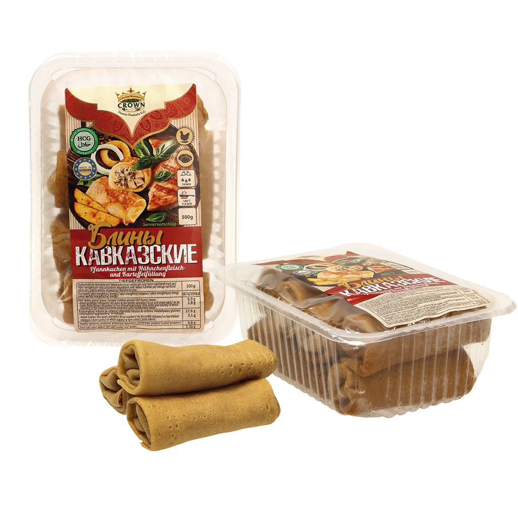 Pannenkoeken met kipvulling, diepgevroren