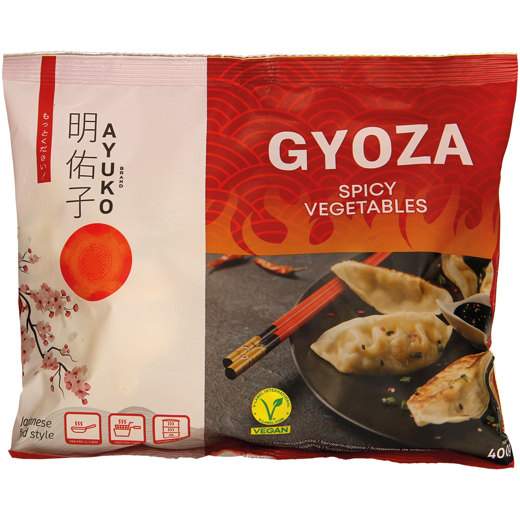 Изделие из теста "Gyoza", с овощной начинкой, пикант, веган
