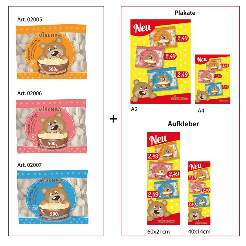 1+1+1 Pelmeni "Beren" (5% korting) met 2 kiststickers + 2 fl