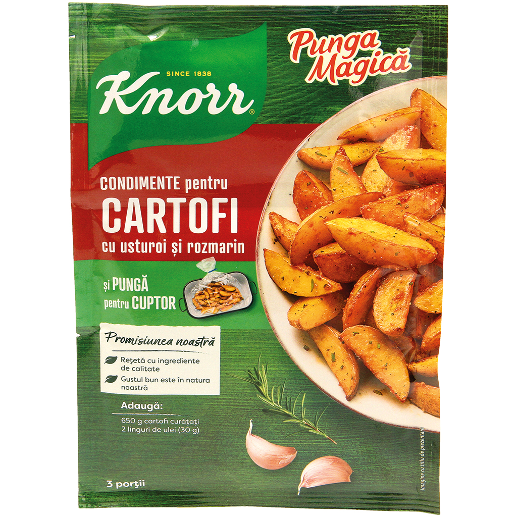 Kruidige bereiding voor gebakken aardappelen met knoflook en