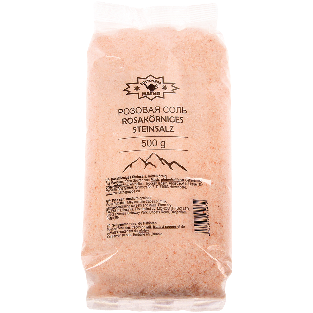 Roze korrelige steen zout, medium korrelig