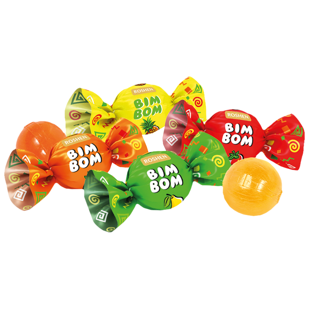Hartkaramel met gearomatiseerde vulling "Bim Bom"