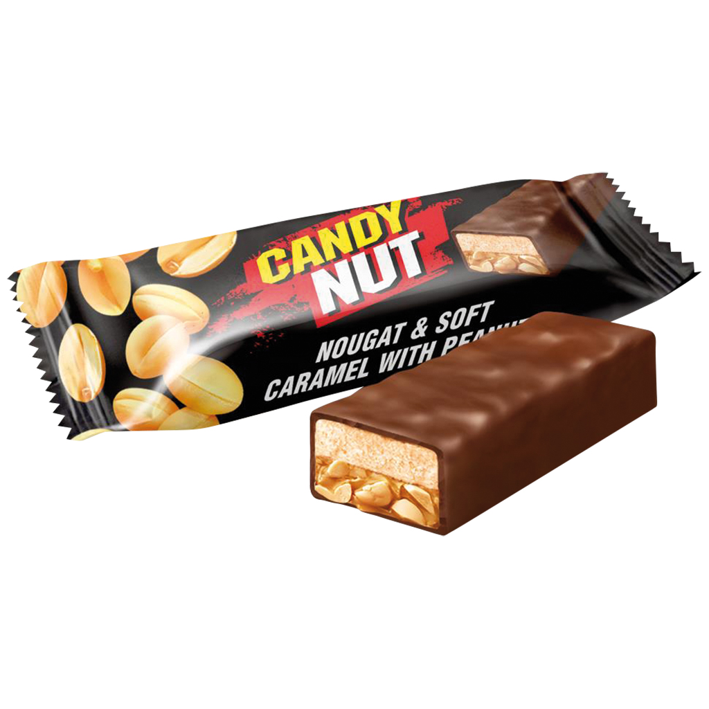 Snoepjes "Candy Nut" met witte nougat (33%), Karamel (30%)