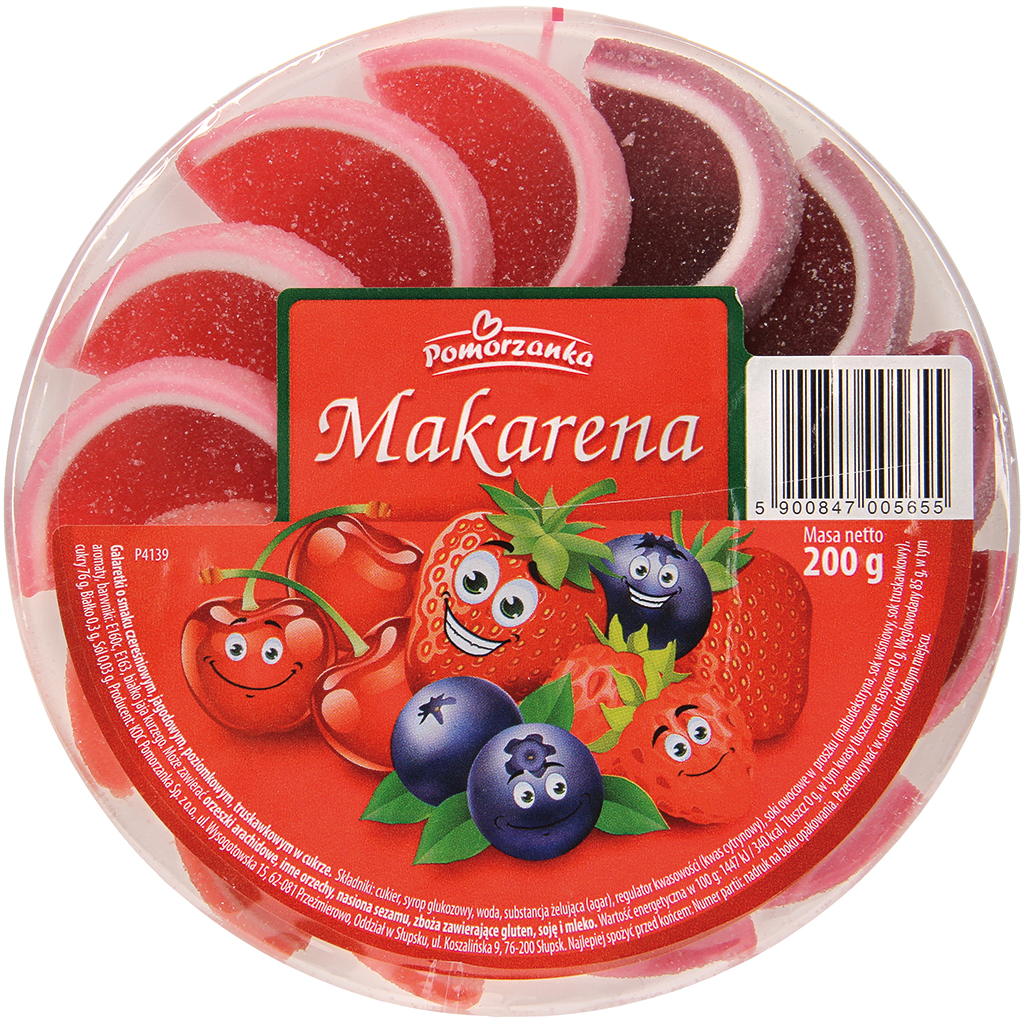Ломтики мармелада с фруктовыми вкусами "Makarena Polnischer