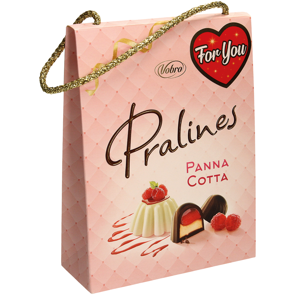 Конфеты с начинкой со вкусом панна-котты и малины, в шоколад