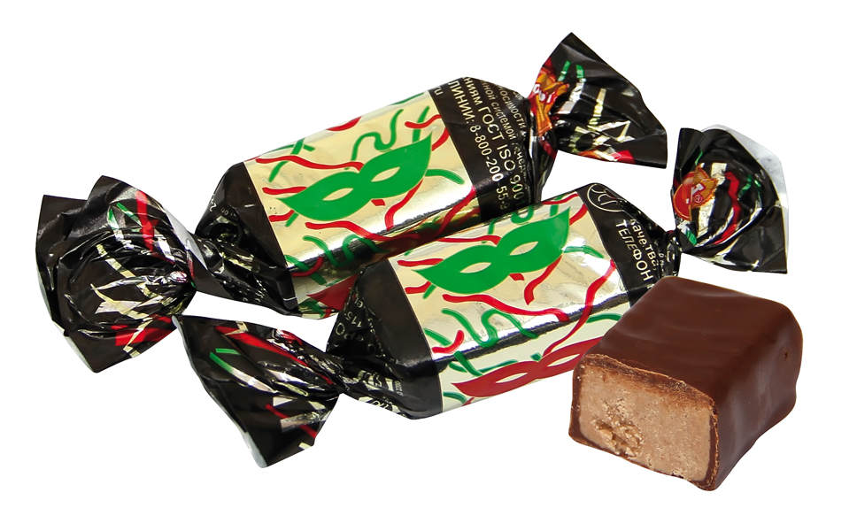 Chocoladesnoep "Maska" met pinda's