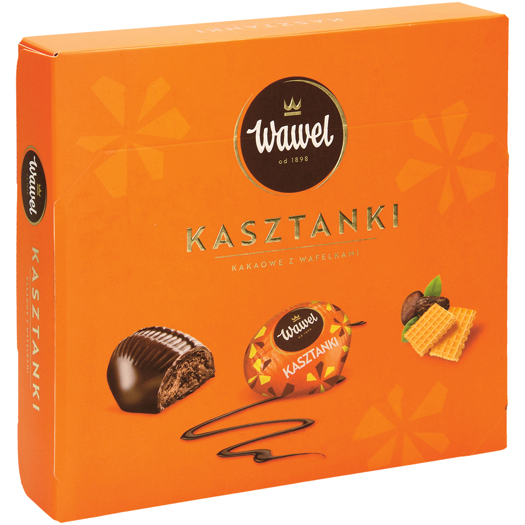 Chocoladesnoep "Kasztanki" met cacao- en roomwafelvulling