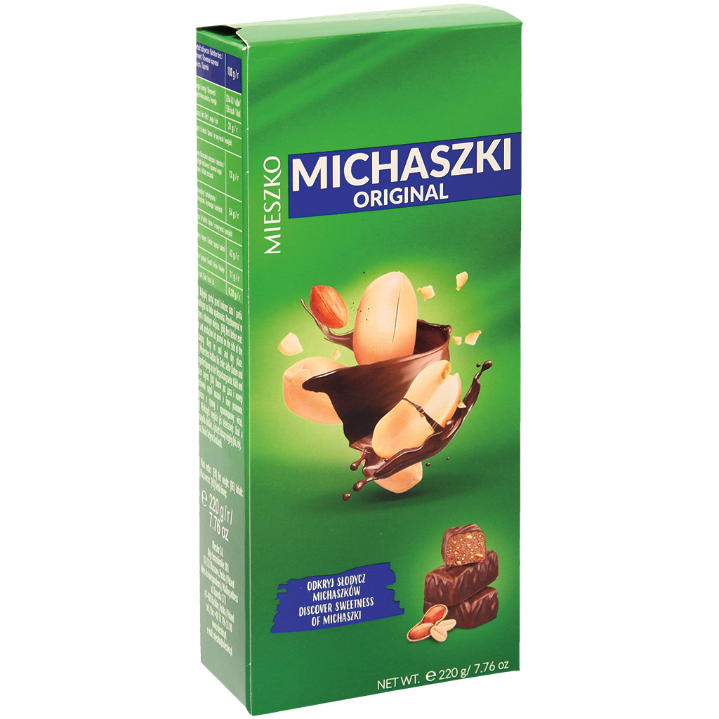 Aromatische pinda snoepjes in chocolade "Michaszki". Chocola
