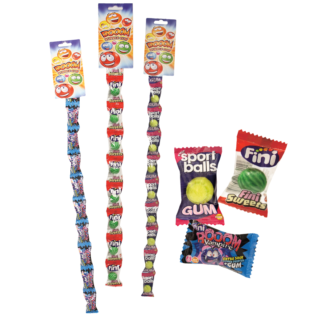 Kauwgom en Karamel met kauwgomkern "Booom", verschillende so