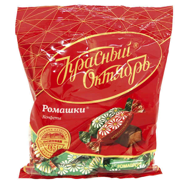 Chocoladesnoep "Romaschki" met rumaroma in cacao
