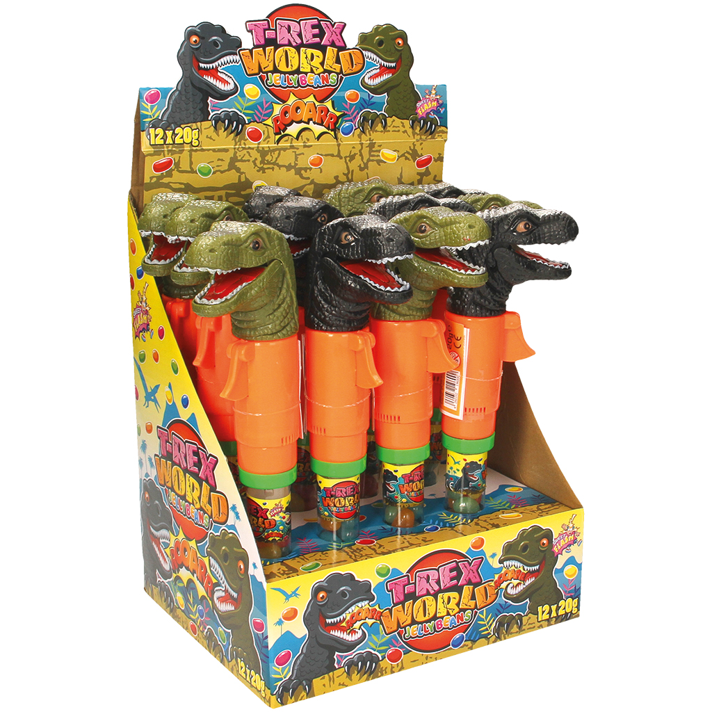 Speelgoed "T-Rex World" met gelatine snoepjes met fruitsmaak