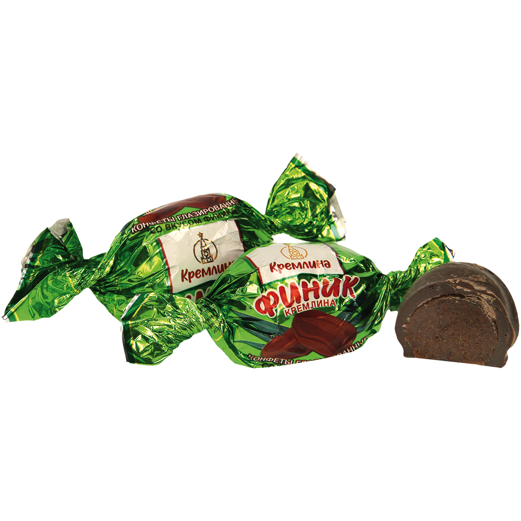 Конфета с начинкой из финика и яблока, в какаосодержащий жир