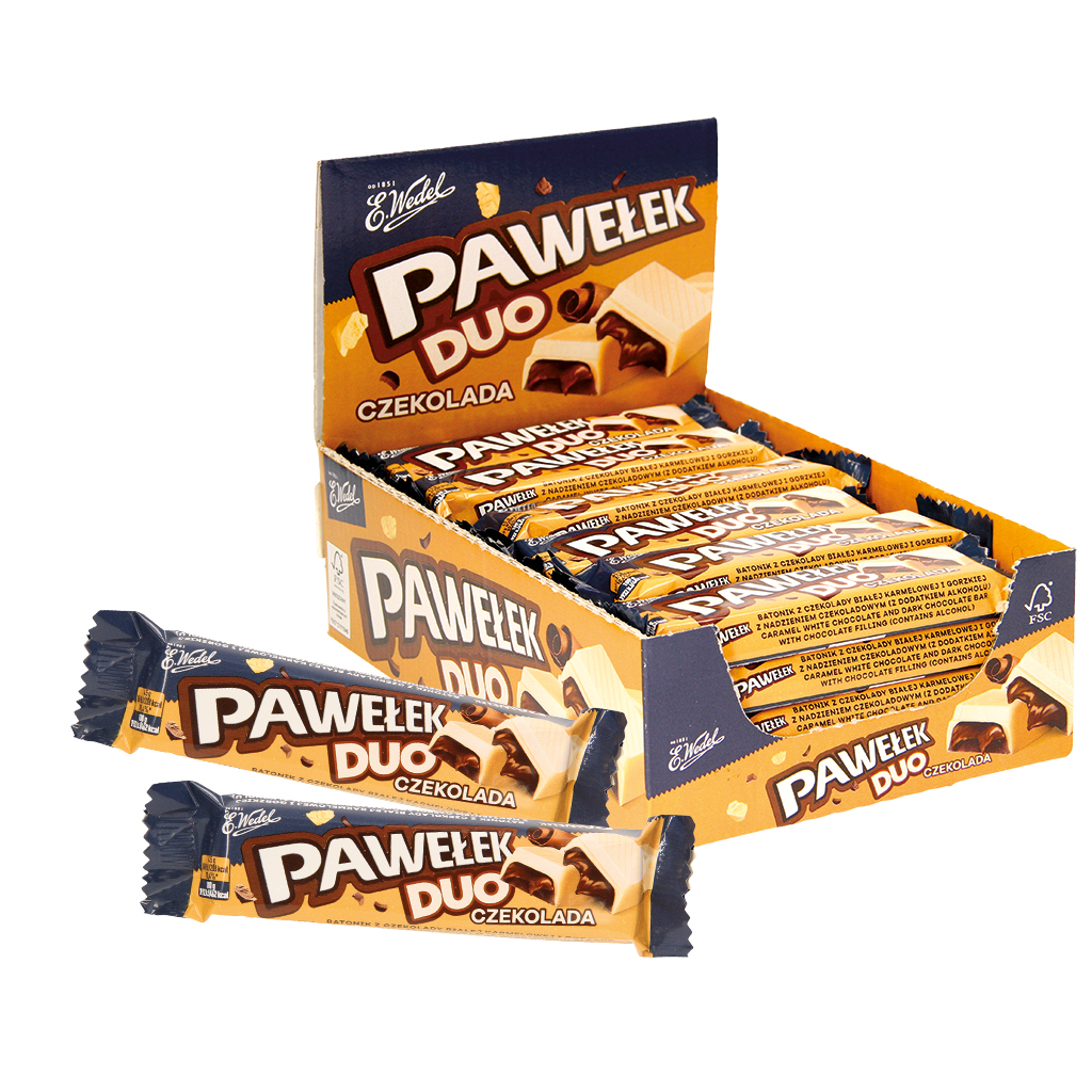 Reep 'Pawelek Duo Czekolada' met chocoladevulling (44%)