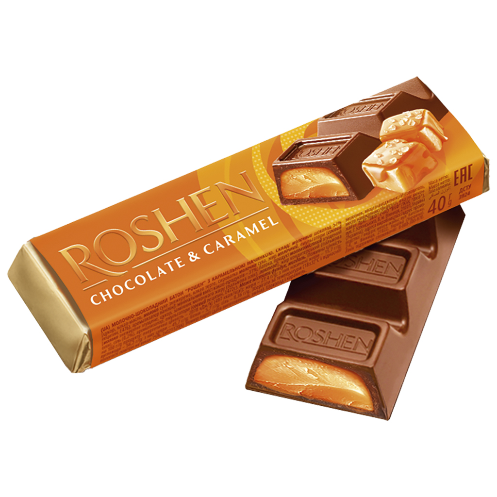 "Batonchik" melkchocolade-reep met karamelcreme-vulling