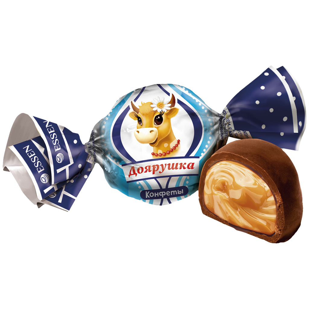 Confetti "Dojaruschka" met karamelsmaak, in chocoladeglazuur