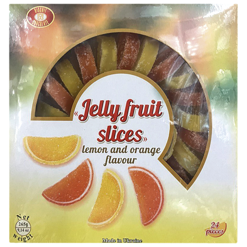 Gelee zoetwaren "Sinaasappel- en citroenparten"