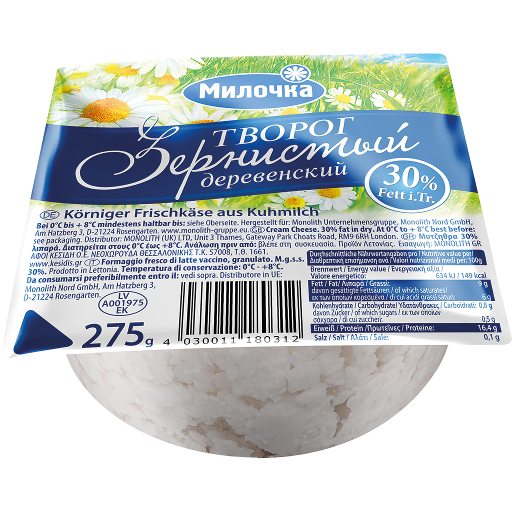 Korrelige verse kaas "Tvorog derevenskij" 30% vet i.Tr.