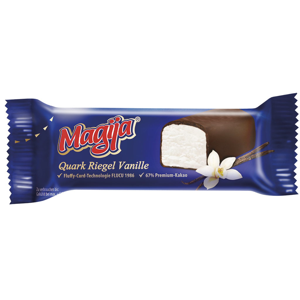 Magere kwarkbereiding "Magija" met vanille, omhuld met chocolade