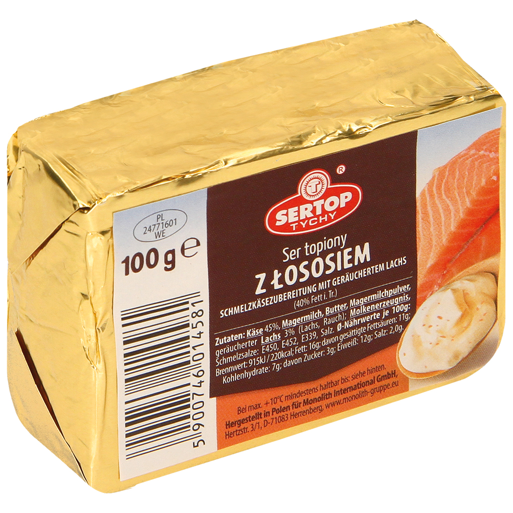 Сыр плавленый с копченым лососем "Ser topiony Z LOSOSIEM" (40% жира)