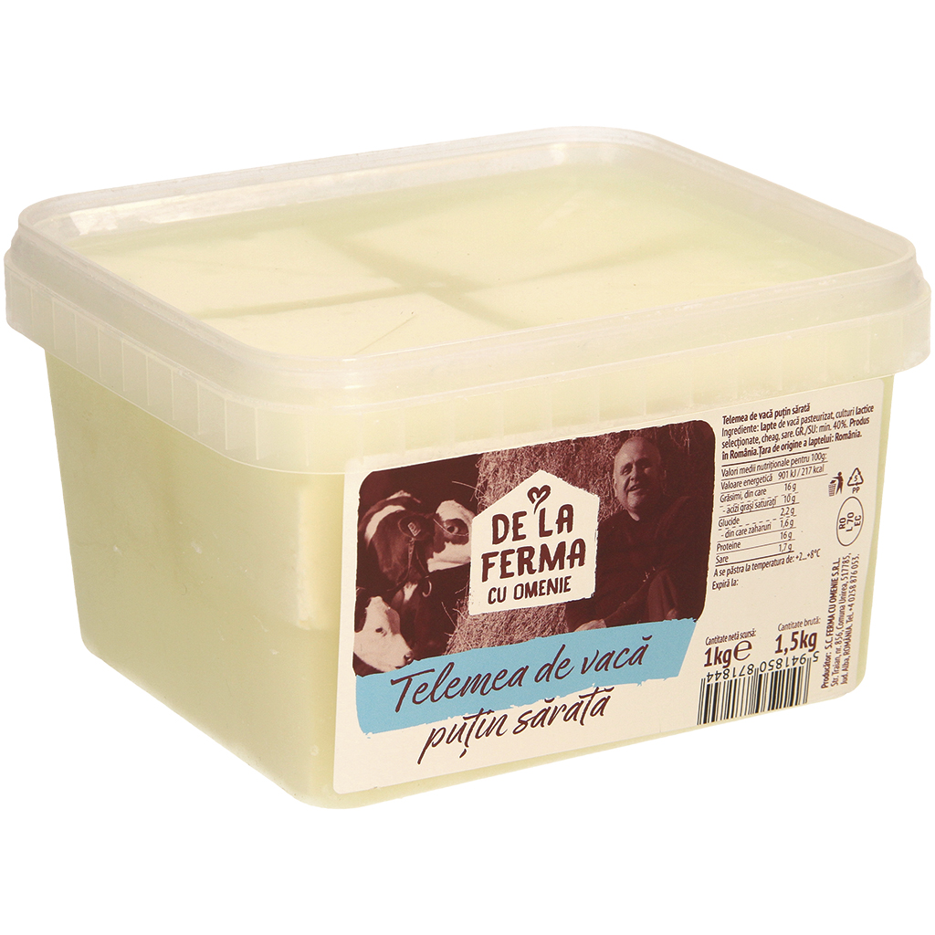 Roemeense kaas "Telemea putin sarata de vaca"