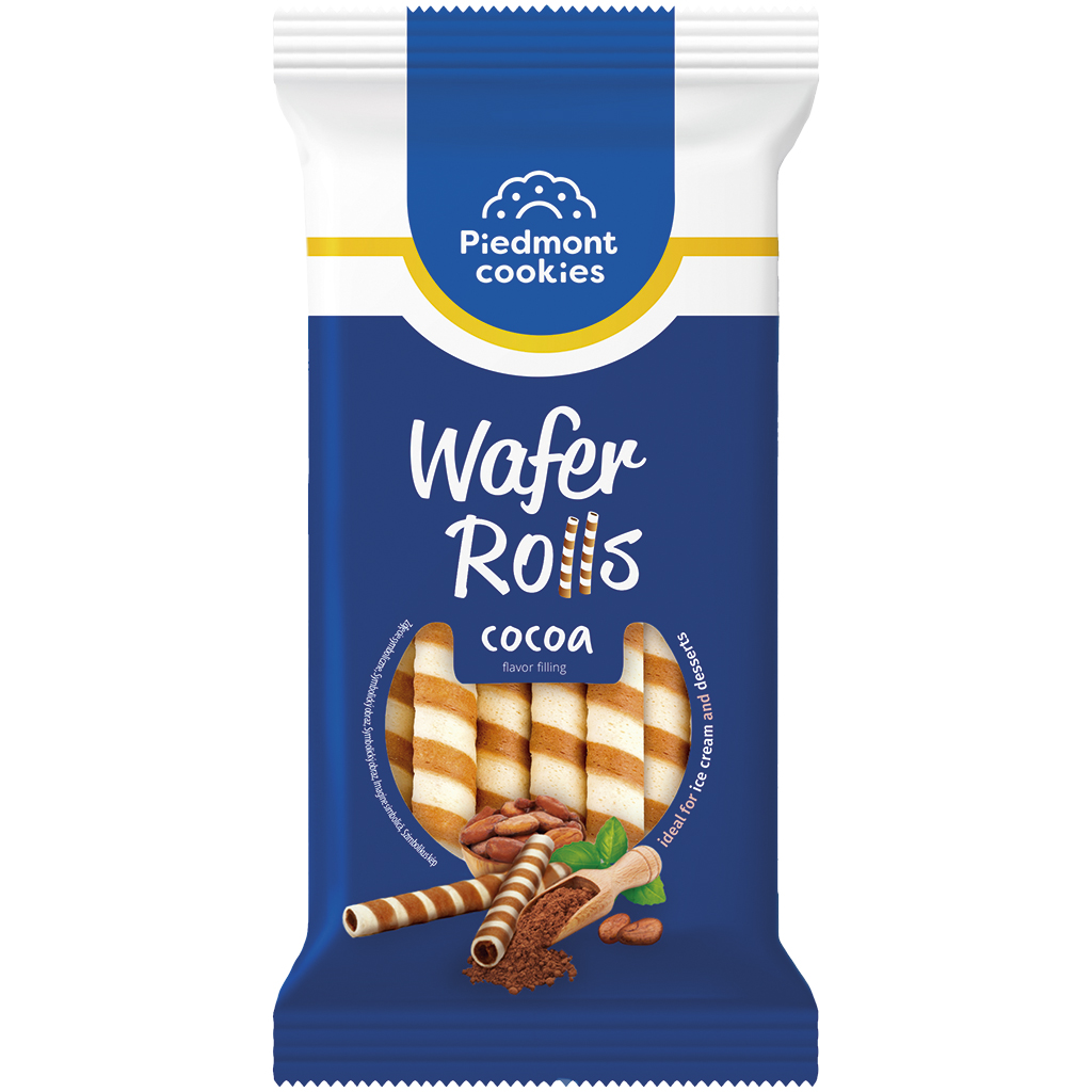 Wafelrolletjes met chocoladecrèmevulling