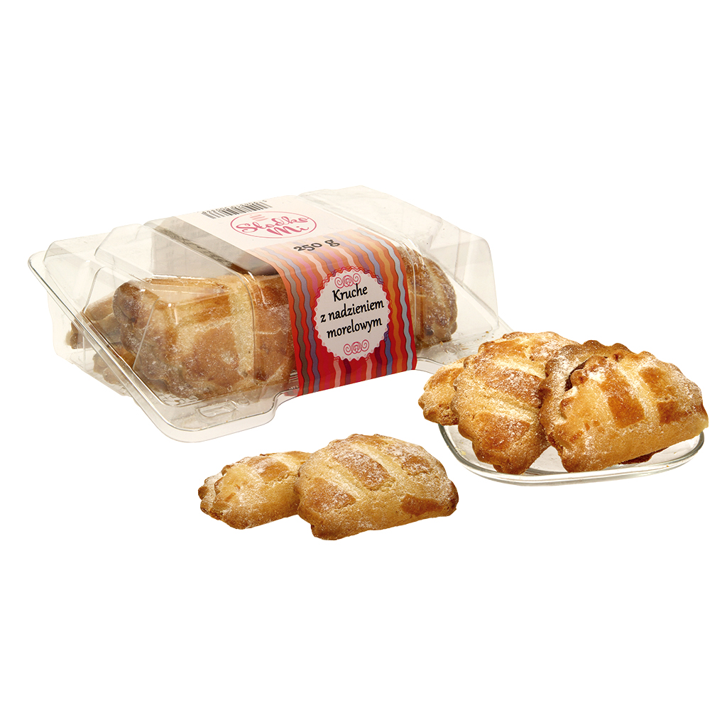 Kruimelkoekjes "Kruche" met appel-aprikozensmaak-aardbeienfr