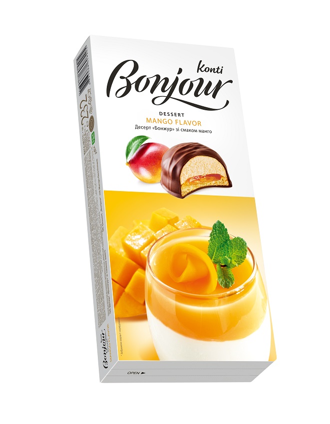 Schuimzoetwaren (25,5%) met mangosmaak "Bonjour"