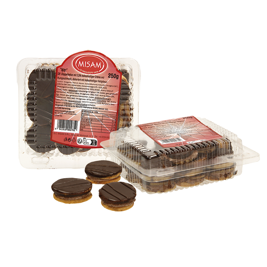 "Isler" - dubbele koekjes met 7,5% cacao-houdende crème