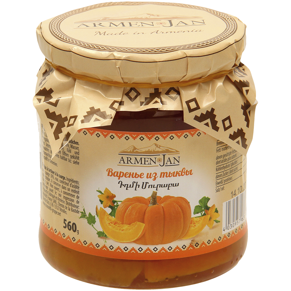 Zoete broodbeleg van pompoenstukjes