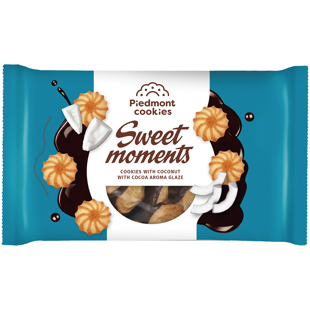 "PIEDMONT COOKIES" Печенье с кокосом и какаосодержащей глазу