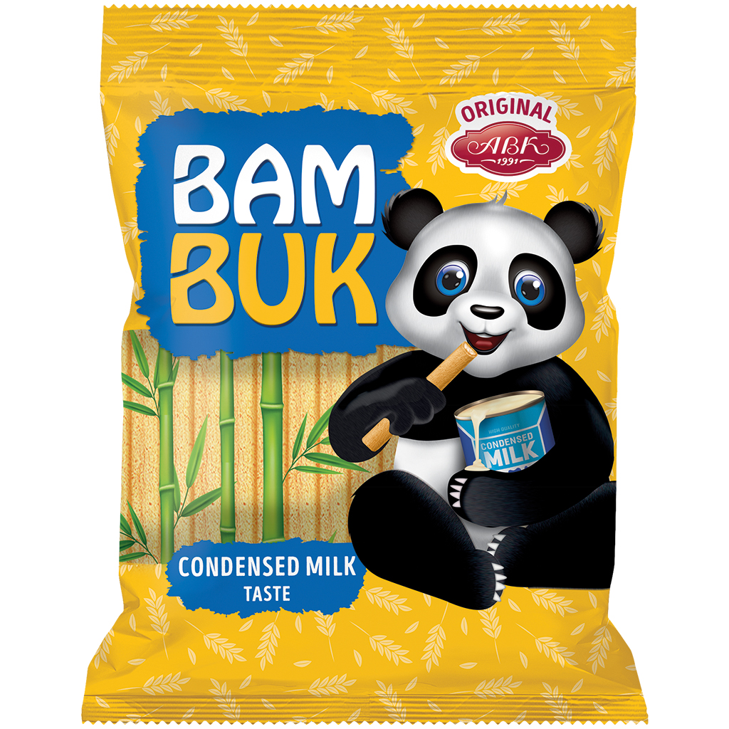 "BAM-BUK" Gevulde deegstokken met gecondenseerde melk smaak - Crèmevulling 60%