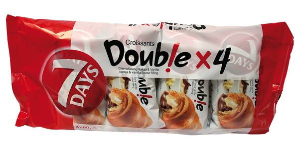 Double Croissants met cacaocrèmevulling & crèmevulling vanil