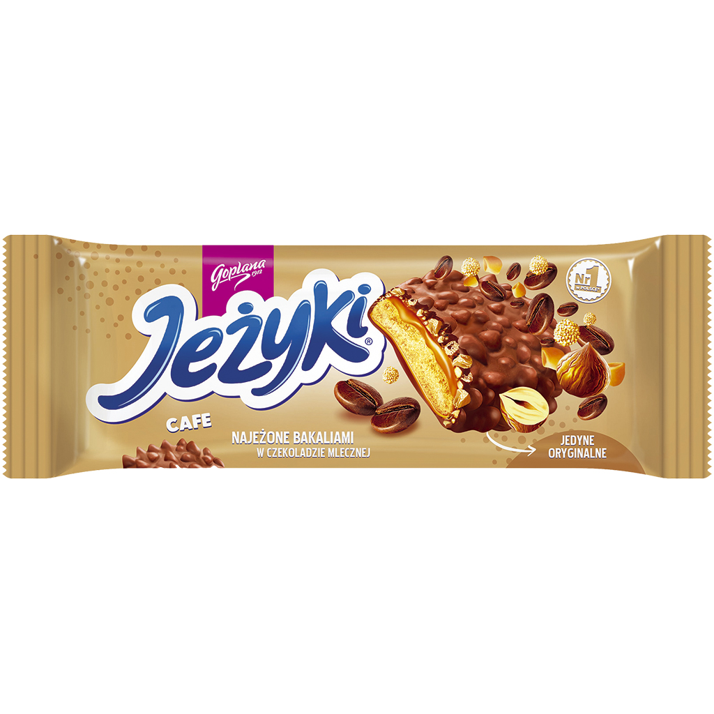 "Jezyki cafe" Theekoekjes met 34,8% karamelcoating met koffi