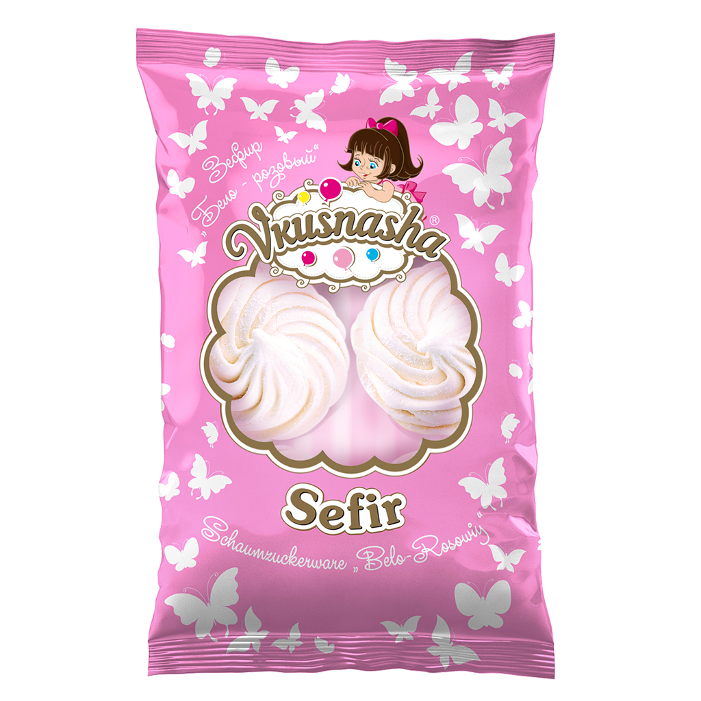 "Вкусняша Бело - розовый" Зефир