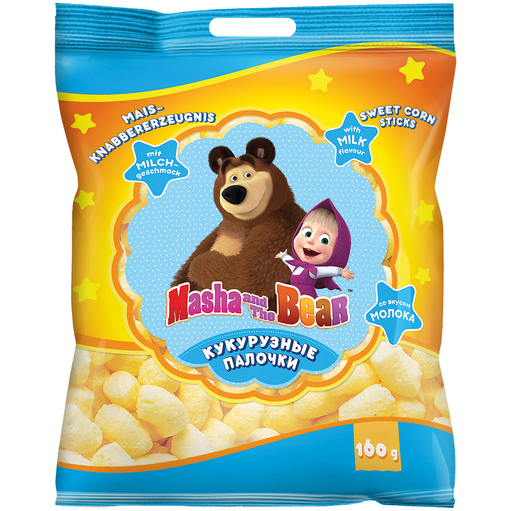 Кукурузные палочки сладкие с молочным вкусом "Маша и Медведь