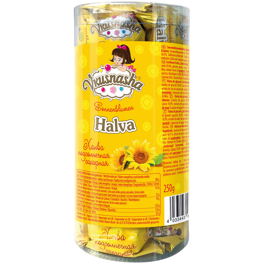 Zonnebloemhalva "Vkusnasha Sacharnaja"