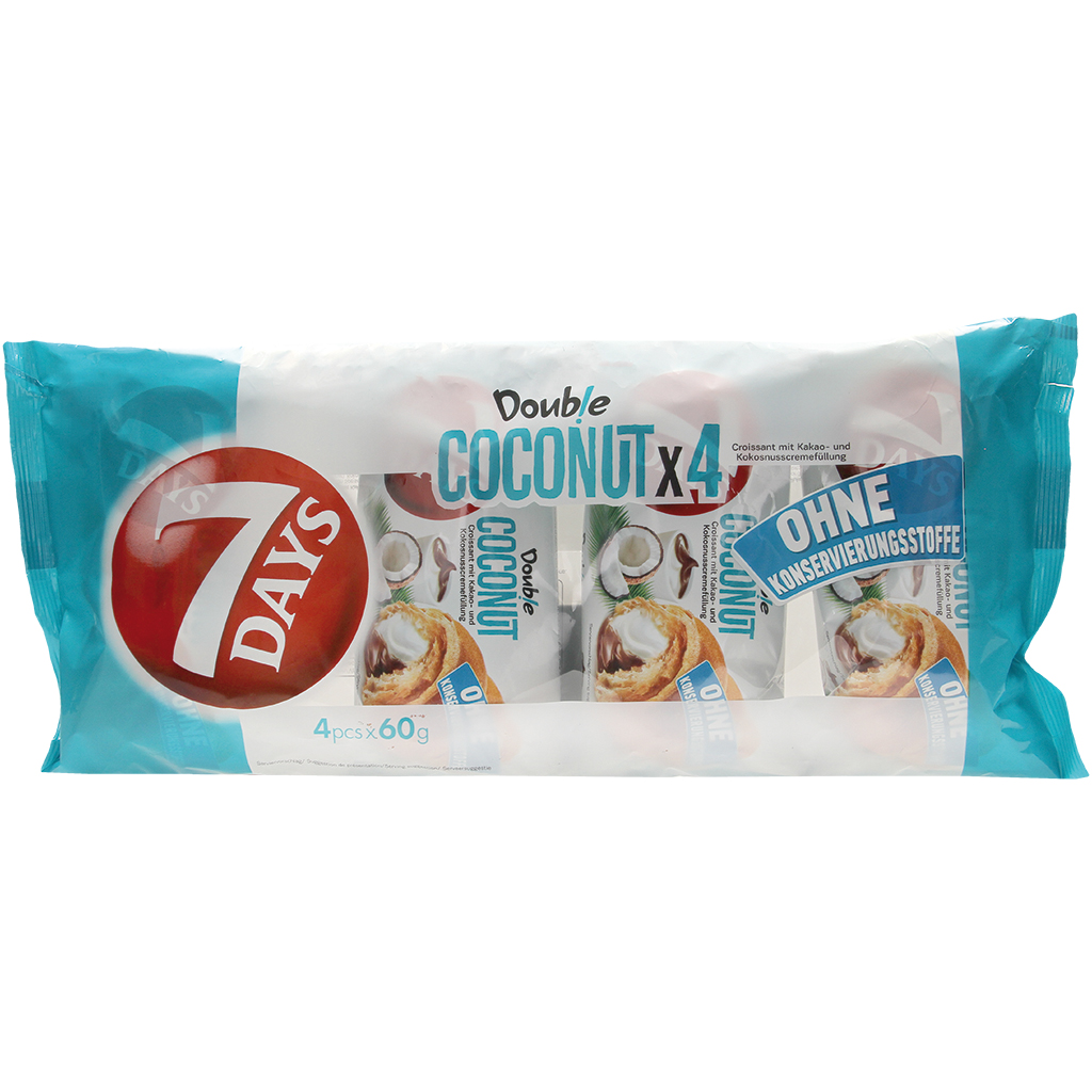 Круассаны "Double Kakao-Coconut x 4" с шоколадно-кокосовой н