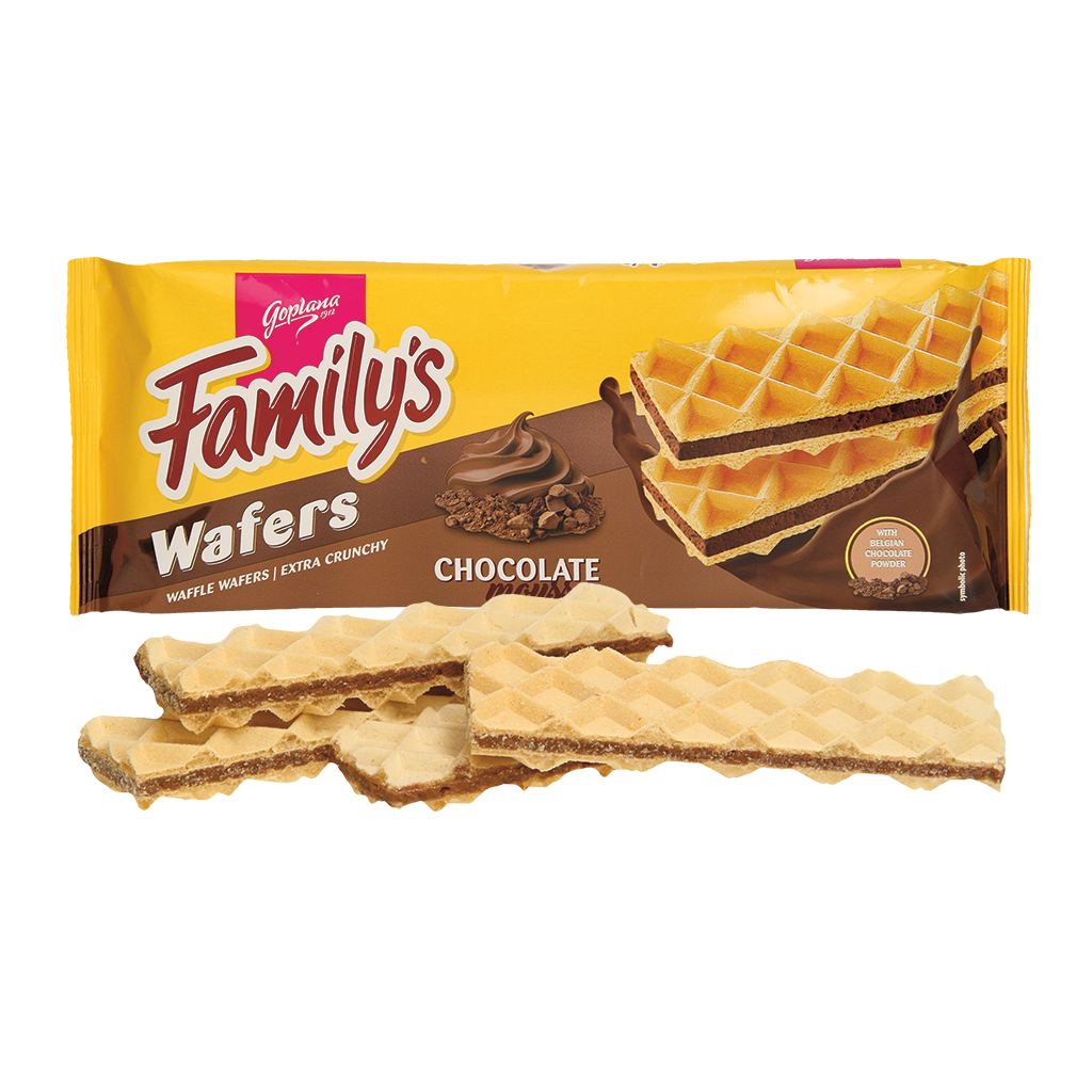 Wafels met roomvulling (70%) met chocoladesmaak