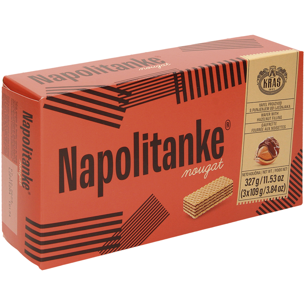 Wafelproduct "Napolitanke nougat" met hazelnootvulling