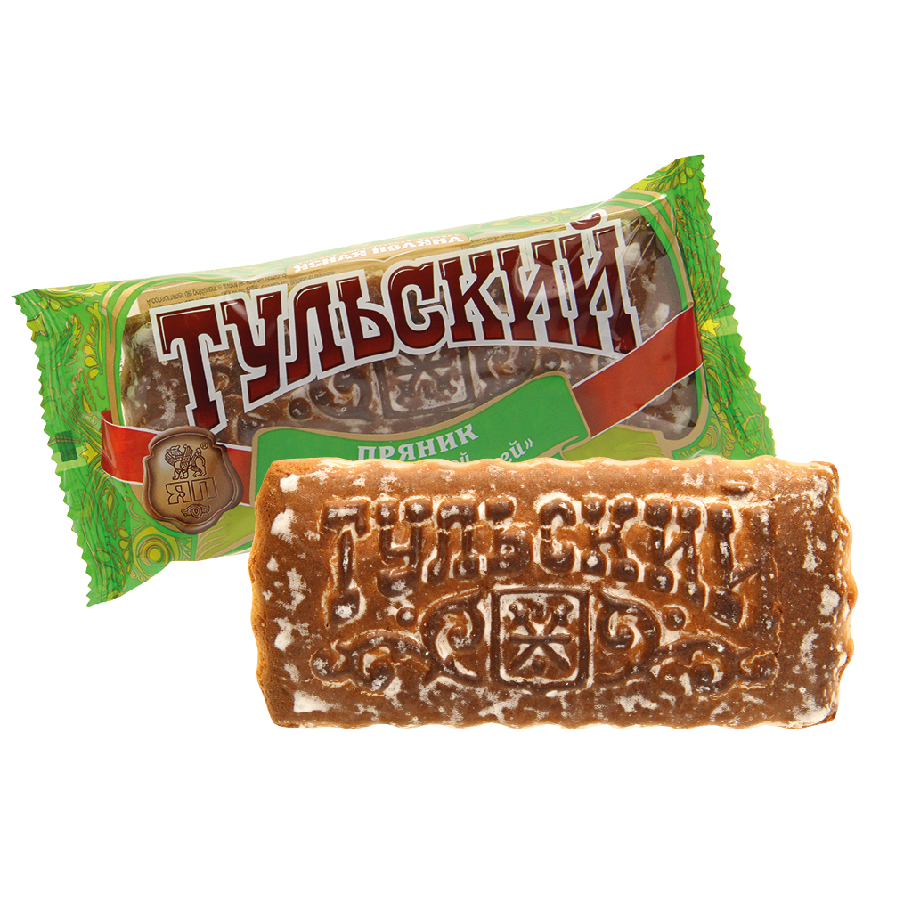 Fijn gebak "Tulskij Prjanik" met appel-kaneelvulling