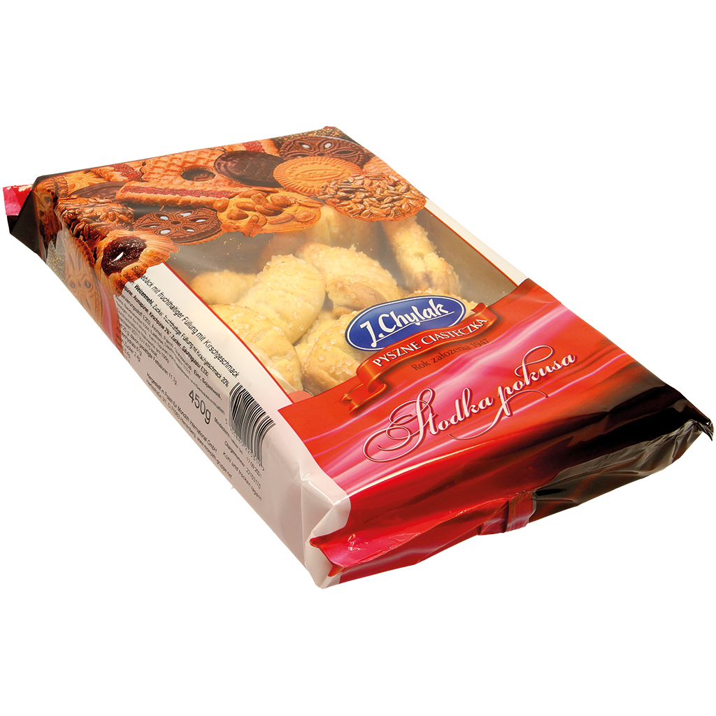 Zoete gebakjes met fruitvulling met kersensmaak